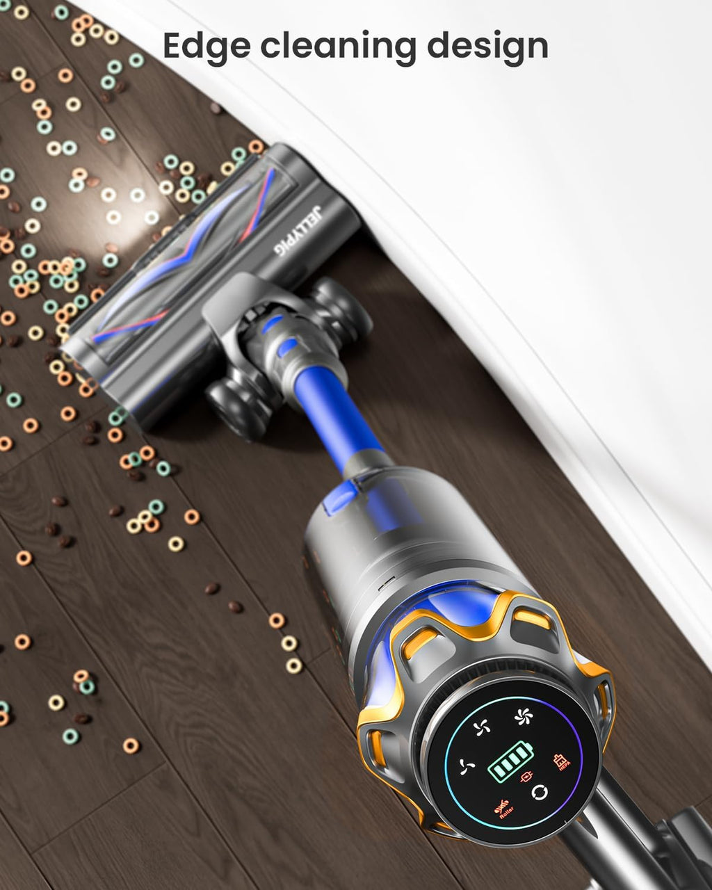 Cordless Vacuum Cleaner, Upgraded 650W 55KPA 70Mins Cordless Stick Vacuum Cleaner with Self-Standing and Touch Screen