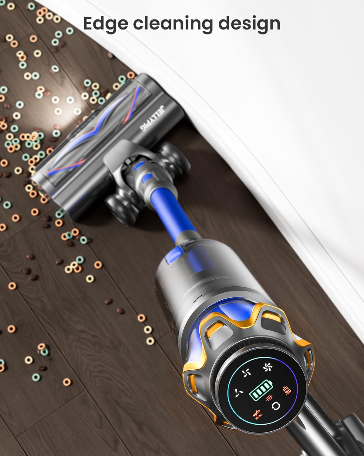 Cordless Vacuum Cleaner, Upgraded 650W 55KPA 70Mins Cordless Stick Vacuum Cleaner with Self-Standing and Touch Screen